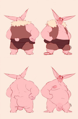 balls belly big_belly big_ears bottomwear brown_bottomwear brown_clothing brown_shorts brown_topwear brown_vest butt closed_smile clothed clothing eyes_closed front_view genitals huge_belly male male_humanoid moobs mouth_closed nipples nude obese obese_humanoid obese_male open_clothing open_topwear open_vest overweight overweight_humanoid overweight_male penis pink_balls pink_body pink_ears pink_nipples pink_penis pink_skin pink_tail shorts simple_background smile solo standing tail teeth topwear vest white_background chocolateandmilk vincent_(chocolate-beverage) humanoid imp 2019 dated hi_res signature