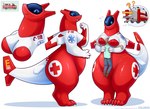 absurd_res aircraft ambulance ambulance_(colarix) anthro between_breasts big_feet blue_eyes blue_markings blue_mouth breasts checkered colarix confusion digitigrade duo e281_(colarix) emergency_telephone_number featureless_breasts feet female hi_res human humanoid larger_female living_aircraft living_machine living_vehicle machine male mammal markings medical number_on_body plantigrade red_body red_cross red_markings screen screen_face simple_background sitting_on_tail size_difference slightly_chubby slightly_chubby_anthro slightly_chubby_female smaller_human smile smothering star_of_life tail text thick_tail thick_thighs url vehicle white_background white_markings wide_hips wings