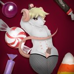 candy candy_corn clothing dessert female fishnet_clothing food lollipop long_tail micro multi_nipple nipples smug solo tail cinicalvoice tootsie_roll mammal murid murine rat rodent 1:1 absurd_res hi_res