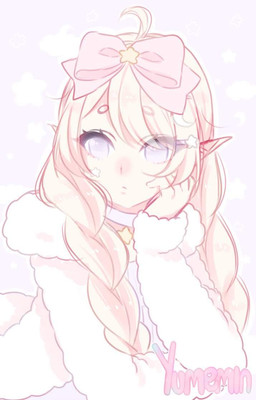 accessory bow_ribbon braided_hair choker clothing female hair hair_accessory hair_bow hair_ribbon hairclip hand_on_face jacket jewelry necklace pointy_ears ribbons solo topwear yumemin elf humanoid