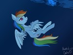 animated blue_body cutie_mark equid equine female feral friendship_is_magic hair hasbro hauntedtuba mammal multicolored_hair my_little_pony mythological_creature mythological_equine mythology pegasus pink_eyes rainbow_dash_(mlp) rainbow_hair solo underwater water wings