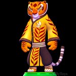 3d_modeling 3d_print anthro black_background clothed clothing female raised_tail robe simple_background solo stripes tail yellow_eyes sillytoys dreamworks kung_fu_panda master_tigress felid mammal pantherine south_china_tiger tiger 1:1 3d_(artwork) digital_media_(artwork) hi_res