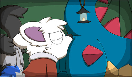 anal anthro anus back_spikes backsack balls black_body black_fur blue_body blue_fur blue_scales butt cheek_tuft clothed clothed_anthro clothed_male clothing dipstick_tail eyes_closed facial_tuft feral fur genitals grey_body grey_fur group head_tuft inside_tent lamp lantern male male/male male_focus male_penetrated markings oral penetration raised_tail rimming scales sex spiked_tail spikes spikes_(anatomy) tail tail_markings tan_body tan_scales text tilde_after_text trio tuft white_body white_fur zandermanith nintendo pokemon canid canine canis druddigon generation_3_pokemon generation_5_pokemon mammal mightyena pokemon_(species) wolf 2022 2d_animation animated artist_name dated digital_media_(artwork) pixel_(artwork) pixel_animation