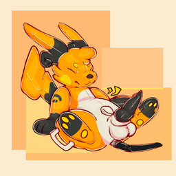 animal_genitalia belly eyes_closed feral fusion genitals handles_on_thighs hose hose_in_butt inflatable knot knotted_penis male nozzle_on_belly nozzle_on_taint null penis presenting presenting_balls presenting_penis presenting_sheath sheath solo devouredgutz nintendo pokemon toychu_(character) animate_inanimate generation_9_pokemon living_inflatable living_pool_toy mega_evolution mega_raichu mega_raichu_x mega_raichu_y pokemon_(species) 1:1 absurd_res hi_res