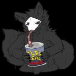 5_fingers anthro bendy_straw big_tail black_body black_fur can claws container drinking drinking_straw dripping fingers fluffy fur latex male mask simple_background solo tail text transparent_background ausjamcian changed_(video_game) flex_seal puro_(changed) canid canine canis goo_creature mammal monster wolf 1:1 2018 alpha_channel english_text lol_comments reaction_image