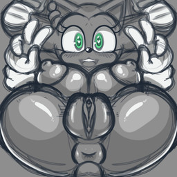 anthro anus big_breasts breasts clothing crossgender double_v_sign female footwear genitals gesture gloves green_eyes hand_gesture handwear looking_at_viewer mtf_crossgender nipples puffy_anus shoes solo spread_legs spreading v_sign vulva blueberrygrizzly sega sonic_the_hedgehog_(series) sonic_the_hedgehog eulipotyphlan hedgehog mammal 1:1 2025 hi_res