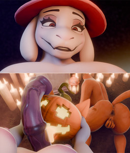 ambiguous_fluids animal_genitalia animal_penis anthro big_penis bodily bodily_fluids breasts cat_tail cum detachable detachable_head duo equine_genitalia equine_penis erection exhibitionism female food fruit fur genital_fluids genitals glistening glistening_genitalia glistening_penis gynomorph gynomorph/female huge_penis intersex intersex/female nipples nude oral outside penis penis_on_face plant pumpkin smile white_body white_fur parllyx twilightv0ids_(modeler) epic_games fortnite undertale_(series) spice_(fortnite) toriel bovid caprine domestic_cat felid feline felis goat mammal 3d_(artwork) absurd_res digital_media_(artwork) hi_res