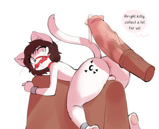 animal_genitalia animal_penis anthro anus backsack ball_ring balls bdsm big_penis biped bit_gag black_hair blush blush_lines bodily_fluids bondage bound butt butt_tattoo cum cum_from_penis dialogue drooling duo equine_genitalia equine_penis erection eyebrows femboy flared_penis fuck_bench gag genital_fluids genitals hair imminent_anal imminent_sex inner_ear_fluff leaking_cum looking_at_genitalia looking_at_penis looking_back male male/male medial_ring nude offscreen_character pawpads penis saliva short_hair simple_background speech_bubble tattoo teeth text tuft white_background borvar aubrey_(iceink) domestic_cat equid equine felid feline felis horse mammal 2022 digital_media_(artwork) english_text hi_res