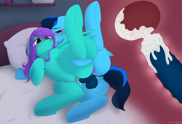animal_genitalia animal_penis bed bedroom bedroom_sex big_penis blush bodily_fluids cum cum_in_vagina cum_inside cumshot duo ejaculation equine_genitalia equine_penis female furniture genital_fluids genitals inside male male/female nude on_bed penetration penile penile_penetration penis penis_in_vagina quadruped sex smile spread_legs spreading vaginal vaginal_penetration vulva wings skandikuwu hasbro my_little_pony mythology equid equine mammal mythological_creature mythological_equine pegasus hi_res