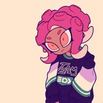 circle_eyebrows clothing eyebrows eyelashes female hair pink_pseudo_hair ponytail print_clothing print_sweater print_topwear pseudo_hair red_eyes simple_background solo sweater tan_background tan_body tan_skin tentacle_hair tentacles topwear nekozneko nintendo splatoon agent_8_(splatoon) animal_humanoid cephalopod cephalopod_humanoid humanoid marine marine_humanoid mollusk mollusk_humanoid octarian octoling 1:1 2018 character_request