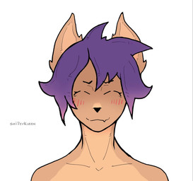 ambiguous_anthro ambiguous_gender anthro black_nose black_outline black_text blue_eyes blush blush_lines bodily_fluids brown_body brown_fur collarbone drooling ears_up emotional eye_bags eyebrow_through_hair eyebrows eyelashes eyelashes_through_hair eyes_closed fangs fur gradient_hair grin grinning_at_viewer hair looking_at_viewer multicolored_hair multiple_expressions nude_ambiguous nude_anthro number open_mouth outline pink_blush pink_hair_tips pink_tongue purple_hair saliva short_hair simple_background slim smile smiling_at_viewer solo teeth text thin_eyebrows tongue tongue_out translucent translucent_hair translucent_text white_background white_sclera smi7eykueen canid canine mammal unknown_species 2026 2d_animation animated artist_name colored english_text frame_by_frame headshot_portrait hi_res no_sound portrait shaded short_playtime video female_(lore)