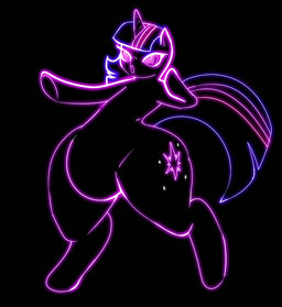 female feral hooves horn neon_lights on_hind_legs pose simple_background solo thick_thighs pink_rabbity friendship_is_magic hasbro my_little_pony mythology twilight_sparkle_(mlp) equid equine mammal mythological_creature mythological_equine unicorn