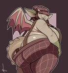 absurd_res anthro big_breasts big_butt breasts butt butt_cleavage deadlock digital_media_(artwork) female gargoyle hi_res ivy_(deadlock) low-riding overweight overweight_anthro overweight_female samirachuni slightly_chubby slightly_chubby_anthro slightly_chubby_female smile solo tail thick_thighs valve