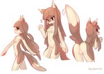 alternate_species anthro blush breasts brown_body brown_fur brown_hair butt featureless_breasts featureless_crotch female fur furrification hair kemono looking_at_viewer looking_back multicolored_body multicolored_fur nude null pawpads plushie presenting presenting_hindquarters raised_tail solo surprised_expression tail two_tone_body two_tone_fur yawaraky spice_and_wolf holo_(spice_and_wolf) animate_inanimate canid canine canis living_plushie mammal wolf tag_(disambiguation) absurd_res hi_res