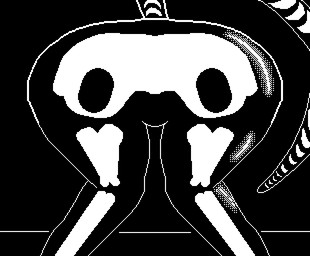 bent_over butt butt_focus female solo wide_hips dandyism epic_games fortnite spice_(fortnite) felid feline mammal black_and_white digital_media_(artwork) hi_res monochrome pixel_(artwork)