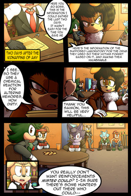 anthro bar biped black_nose card chair clothed clothing detailed_background eye_scar facial_scar female fingers furniture gloves green_eyes group hair handwear inside male open_mouth playing_card scar sitting speech_bubble table text dexstar sega sonic_the_hedgehog_(series) avian canid canine canis domestic_dog eulipotyphlan hedgehog mammal 2:3 comic digital_media_(artwork) english_text hi_res