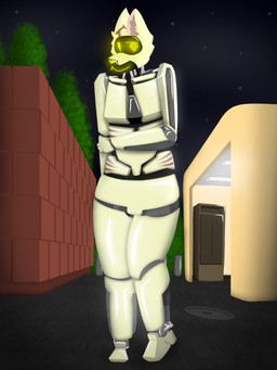 anthro brick brown_stripes detailed_background female looking_sideways machine metallic_body night plant public robotic screen screen_face solo star store stripes tree urban urban_background yellow_body pscapturas kim_(pscapturas) android domestic_cat felid feline felis mammal robot synth_(vader-san) 3:4 hi_res