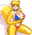 american_flag american_flag_bikini anthro big_breasts big_tail bikini blue_eyes breasts clothing collar curvy_figure erect_nipples female flag flag_bikini flag_clothing flag_print flag_swimwear fluffy fluffy_tail fur hair huge_breasts long_hair looking_at_viewer makeup multicolored_body multicolored_fur multicolored_hair navel nipples print_bikini print_clothing print_swimwear solo swimwear tail thick_thighs thong two-piece_swimsuit underwear united_states_of_america wide_hips yellow_body yellow_fur aaronhibiki lassie_(krillos) canid canine canis collie domestic_dog herding_dog mammal pastoral_dog rough_collie sheepdog