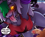 2022 after_sex amber_eyes anthro areola balls black_text bodily_fluids breasts canid canine canis clothing collar cum cum_inside dialogue digital_media_(artwork) dominant dominant_female duo english_text eyebrows eyelashes faceless_character faceless_male female five_nights_at_freddy's five_nights_at_freddy's:_security_breach genital_fluids genitals glowing glowing_eyes hair hi_res human leaking_cum male male/female mammal multicolored_hair nipples open_mouth penis piercing pussy_juice_on_penis question_mark roxanne_wolf saliva scottgames shirt speech_bubble spunkubus steel_wool_studios text tongue tongue_out tongue_piercing topwear torn_clothing two_tone_hair vaginal_fluids wolf yellow_eyes