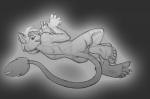 5_toes anthro claws feet hair hindpaw looking_back male nude paws rear_view simple_background soles solo toe_claws toes ben_the_dragon shui felid lion mammal pantherine 2013 monochrome