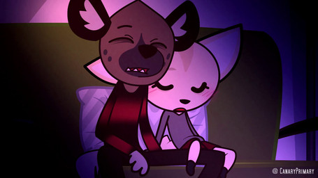 anthro blush brown_body clothed clothing coach duo electronics female furniture love lying lying_on_sofa male male/female media_accurate on_model on_sofa open_mouth pillow romantic romantic_ambiance romantic_couple shirt sleeping sleeping_together sofa sound_effects teeth television television_show tired topwear canaryprimary mimihung_(va) aggretsuko sanrio fenneko haida_(aggretsuko) canid canine fennec_fox fox hyena mammal spotted_hyena true_fox 16:9 2022 2d_animation animated digital_media_(artwork) hi_res loop short_playtime sound video voice_acted widescreen