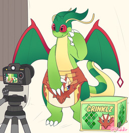 ageplay anthro camera clothed clothing diaper diaper_transformation front_view green_body green_wings infantilism male male_anthro membrane_(anatomy) membranous_wings mouth_closed photo_shoot red_diaper roleplay solo standing transformation wearing_diaper white_diaper wings yellow_body yellow_diaper riddlr nintendo pokemon vincent_(mitchell45) animate_inanimate blaziken diaper_creature dragonite flygon generation_1_pokemon generation_3_pokemon hybrid pokemon_(species) hi_res
