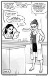 anthro border breast_reduction devolution dialogue duo female female/female masturbation mental_transformation science_fiction short_stack text transformation transformation_sequence white_border 1bit-deviant gene haplorhine human mammal monkey primate black_and_white comic english_text hi_res monochrome url
