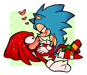 anthro bedroom_eyes blush bodily_fluids clothing duo eye_contact footwear gloves half-closed_eyes handwear heart_symbol kneeling looking_at_another lying male male/male narrowed_eyes nervous on_back poking seductive shoes straddling sweat arepakarma classic_sonic_(universe) sega sonic_the_hedgehog_(series) classic_sonic knuckles_the_echidna sonic_the_hedgehog echidna eulipotyphlan european_hedgehog hedgehog mammal monotreme short-beaked_echidna