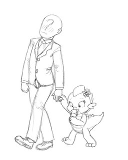 blush crossgender dessert duo female food hand_holding ice_cream male tail carniscorner friendship_is_magic hasbro my_little_pony mythology anon spike_(mlp) dragon human mammal mythological_creature mythological_scalie scalie monochrome
