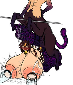 2_penises animal_genitalia animal_penis animal_print anus areola arms_tied armwear balls bdsm bell bell_collar big_balls big_breasts big_penis blush bodily_fluids bound bovine_genitalia bovine_penis breast_milking breasts butt clothing collar cow_print cowbell duo female flared_penis genital_fluids genitals hands_behind_back horn huge_balls huge_breasts huge_penis humanoid_on_taur hyper hyper_balls hyper_breasts hyper_genitalia hyper_penis lactating leaking_precum leggings legs_tied legwear machine male male/female milking_machine multi_genitalia multi_penis penis precum pumps tail crowshroomm gab_(crowshroomm) oenopos_(henrijae) animal_humanoid bovid bovid_humanoid bovid_taur bovine bovine_humanoid bovine_taur cattle cattle_humanoid horned_humanoid humanoid mammal mammal_humanoid mammal_taur taur absurd_res hi_res