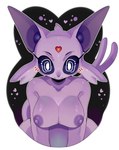 anthro anthrofied areola black_background black_nose border breasts cheek_tuft facial_tuft female forked_tail fur heart_eyes heart_symbol leaning leaning_forward looking_at_viewer nipples purple_areola purple_body purple_fur purple_inner_ear purple_nipples purple_sclera simple_background solo spiral_eyes tail tuft unusual_anatomy unusual_tail white_border white_eyes wide_hips vainillaqd nintendo pokemon eeveelution espeon generation_2_pokemon pokemon_(species) 2025 hi_res