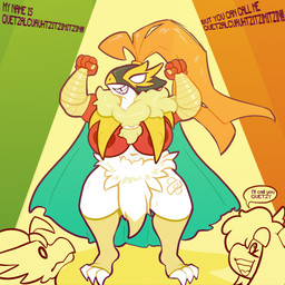 anthro beak biceps big_breasts big_muscles breasts feathers female female/female fingers group hair muscular nipples open_mouth red_body simple_background smile text trio wrestler kiss_the_carrot nintendo pokemon pokemon_legends_z-a malpo_(kiss_the_carrot) quetzy_(kiss_the_carrot) tery_(kiss_the_carrot) avian bird blaziken generation_3_pokemon generation_4_pokemon generation_9_pokemon ghost mega_evolution mega_hawlucha mismagius pokemon_(species) spirit 1:1 absurd_res digital_media_(artwork) english_text hi_res