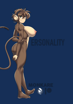 anthro areola big_breasts biped breasts brown_hair female hair huge_breasts nipples nude simple_background solo tail transparent_background kareca cc-by-nc-nd creative_commons kaoi_(kareca) haplorhine mammal monkey primate absurd_res alpha_channel hi_res