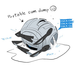 after_sex bodily_fluids cum cum_drip cum_pool dripping electricity excessive_cum excessive_genital_fluids genital_fluids handle machine male malfunction short_circuit solo text real_saming portal_(series) valve wheatley personality_core_(portal) robot 2026 english_text