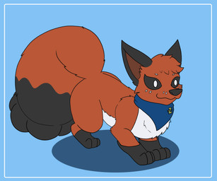 ambiguous_gender black_body black_fur blue_background blue_kerchief blue_neckerchief dancing dipstick_tail feral fur head_empty head_tuft kerchief leg_markings markings neckerchief neckwear quadruped red_body red_fur simple_background smile socks_(marking) solo tail tail_markings tuft white_body white_fur tastytales nintendo pokemon z_(tastytales) generation_8_pokemon nickit pokemon_(species) 2d_animation animated male_(lore)