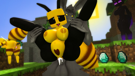 ahegao anthro being_watched bodily_fluids cum cum_in_vagina cum_inside cum_on_body day diamond_(gem) duo eye_roll female food full_nelson full_nelson_(legs_held) fur gem genital_fluids glowing glowing_eyes grey_body grey_fur grin honey_(food) humanoid_hands larger_female light liquid looking_at_another looking_pleasured lying male object_in_ass on_front penetration pickaxe sex size_difference smile standing standing_sex sunlight tongue tongue_out vaginal vaginal_penetration yellow_eyes juicyducksfm petruz_(modeler) microsoft minecraft mojang xbox_game_studios evan_(juicyducksfm) rabbit_(petruz) arthropod bee bee_(minecraft) enderman enderwoman hymenopteran insect lagomorph leporid mammal rabbit 16:9 3d_(artwork) digital_media_(artwork) hi_res source_filmmaker_(artwork) widescreen