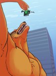 anthro duo extreme_size_difference flaccid genitals macro male male/male open_mouth penis size_difference tongue tongue_out vore asdf16 danny_phantom naruto naruto_shippuden nickelodeon kurama wulf_(danny_phantom) canid canine canis fox ghost mammal spirit tailed_beast werecreature wolf hi_res
