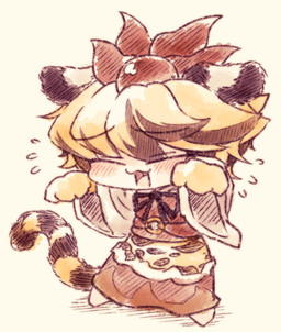 black_body black_fur blonde_hair bottomwear chibi clothed clothed_female clothing eyebrow_through_hair eyebrows eyes_closed female fully_clothed fully_clothed_female fur hair markings multicolored_tail open_mouth open_smile red_bottomwear red_clothing red_skirt simple_background skirt smile snaggle_tooth solo standing striped_markings striped_tail stripes tail tail_markings translucent translucent_hair white_background yellow_body yellow_fur esukevi chinese_zodiac touhou year_of_the_tiger shou_toramaru animal_humanoid felid felid_humanoid humanoid mammal mammal_humanoid pantherine pantherine_humanoid tiger_humanoid 2021