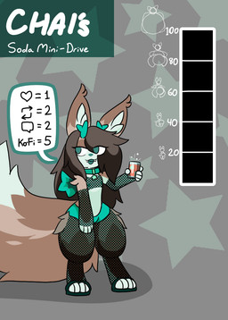 ambiguous_gender anthro antlers clothing donation_drive fishnet_clothing horn interaction_drive simple_background solo text thick_thighs wings starrydraco mythology chai_(starrydraco) dragon hybrid mammal mythological_creature mythological_scalie scalie therrigon digital_media_(artwork) english_text