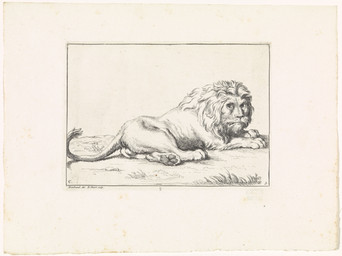 backsack balls digitigrade feral genitals grass looking_aside lying lying_on_ground male male_feral mane on_ground pawpads paws plant quadruped side_view solo tail whiskers bernard_picart public_domain felid lion mammal pantherine 1729 18th_century absurd_res ancient_art hatching_(art) hi_res monochrome shaded signature traditional_media_(artwork)