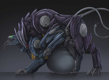 abdominal_bulge all_fours balls bite bodily_fluids cum cum_inside cumflated_belly duo feral from_behind_position genital_fluids genitals humanoid_genitalia humanoid_genitalia_on_feral humanoid_penis humanoid_penis_on_feral hybrid_genitalia hybrid_penis imminent_sex inflation machine male male/male medial_ring medial_ringed_humanoid_penis medial_ringed_hybrid_penis mounting open_mouth penis precum quadruped saliva sex tongue tongue_out creepy_gun konami metal_gear metal_gear_rising:_revengeance platinumgames blade_wolf canid canine mammal robot hi_res