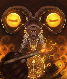 anthro detailed_background fur glowing glowing_eyes humor looking_at_viewer male marijuana_blunt multi_eye realistic solo tfmasad elden_ring elden_ring_nightreign fromsoftware ¿quieres? libra_creature_of_night bovid caprine goat mammal detailed digital_media_(artwork) digital_painting_(artwork) hi_res meme painting_(artwork) portrait
