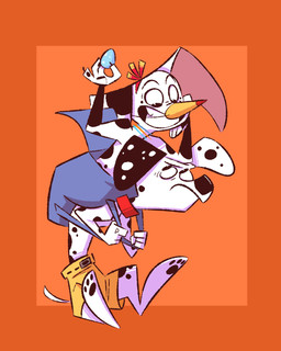 angry backpack black_nose black_spots blue_backpack blue_collar blue_egg bottomwear clothing collar cosplay crossover_cosplay duo egg fake_beak female floppy_ears freckled_face freckles fur heterochromatic_ears holding_backpack holding_egg holding_object leg_markings male markings orange_background pawpads shorts simple_background smile socks_(marking) spots white_body white_fur white_spots yellow_bottomwear yellow_clothing yellow_shorts fluttershythekind 101_dalmatian_street 101_dalmatians banjo-kazooie disney rareware banjo_(banjo-kazooie) dolly_(101_dalmatians) dylan_(101_dalmatians) kazooie canid canine canis dalmatian domestic_dog mammal 2020 4:5 crossover hi_res