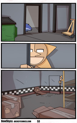 ageplay blue_body blue_fur blue_tail box container diaper dumpster fur infantilism machine multicolored_body multicolored_fur roleplay tail text bewskyss five_nights_at_freddy's five_nights_at_freddy's:_security_breach scottgames steel_wool_studios animatronic robot absurd_res comic hi_res url