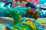 3_eyes ambiguous_gender blue_body brown_body duo feral green_body multi_eye multicolored_body pink_body sea swimming two_tone_body underwater water rumi_(artist) nintendo pokemon east_sea_gastrodon gastrodon gastropod generation_4_pokemon mollusk pokemon_(species) west_sea_gastrodon cool_colors hi_res