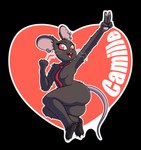 anthro female gesture hand_gesture heart_symbol looking_at_viewer necktie solo tail text thick_thighs v_sign marcodile epic_games fortnite camille_(fortnite) mammal murid murine rat rodent absurd_res alpha_channel hi_res