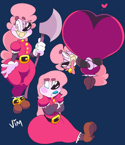 4_fingers angry big_butt big_nose bodily_fluids bulge butt butt_focus clothing corruption curvy_figure femboy fingers gloves handwear heart_symbol huge_butt lipstick makeup male melee_weapon not_furry piercing rear_view simple_background sitting smile solo tears thick_thighs tongue tongue_piercing transparent_background weapon wet wide_hips vimhomeless mrs.mayhem humanoid unknown_species 2018 alpha_channel hi_res
