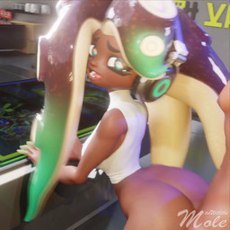 big_butt biped bottomless breasts butt clothed clothing dark_body dark_skin detailed_background duo eyebrows female female_on_human female_penetrated from_behind_position genitals human_penetrating_female looking_back male male/female male_penetrating male_penetrating_female open_mouth penetration penile penile_penetration penis pseudo_hair pupils sex shirt teeth tentacle_hair tentacles thick_thighs three-quarter_view tongue topwear white_clothing white_shirt white_topwear manwiththemole sound_warning nintendo splatoon marina_(splatoon) aquatic cephalopod human mammal mollusk octarian octoling 1:1 3d_(artwork) 3d_animation animated digital_media_(artwork) hi_res huge_filesize long_playtime sound video