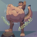 anthro body_outline digestion licking licking_lips male male_pred male_prey oral_vore rumbling_stomach solo tail tongue tongue_out vore caendor mammal mustelid otter 1:1 hi_res
