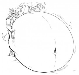 anthro belly belly_expansion belly_inflation belly_tuft big_belly bloated burping expansion huge_belly hyper hyper_belly inflation male navel open_mouth solo tongue tuft huttsergreywolf nintendo star_fox fox_mccloud canid canine fox mammal hi_res monochrome